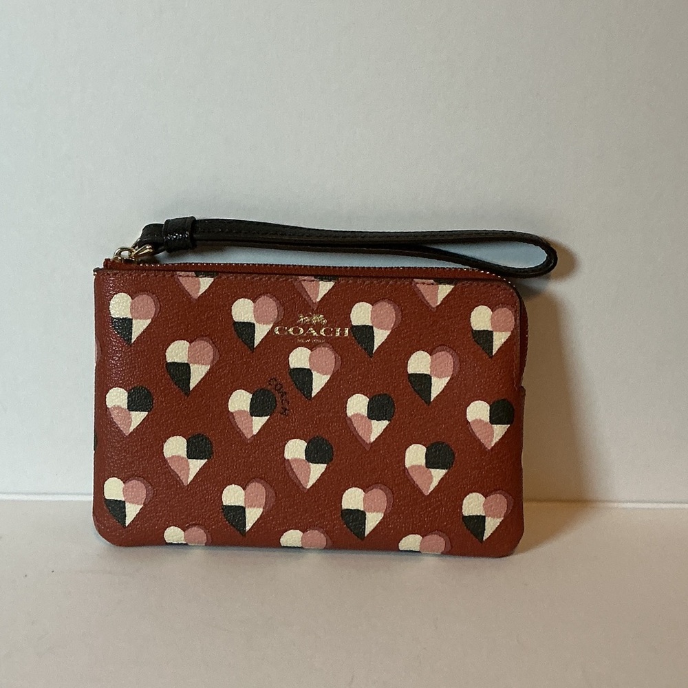 Coach Checkered Heart Wristlet